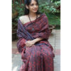 Exclusive Hand Block Printed Ajrakh Hand Woven Matka Khadi Saree