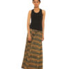 Hand Woven Ikat Pure Cotton Mustard Elasticated Waist Palazzo