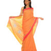 Hand Woven Soft Cotton Peach Color Saree With Kasuti Embroidery Work