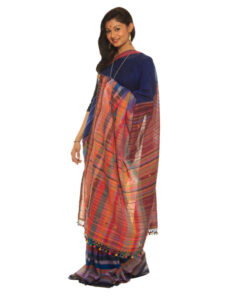 Alternative view of Exclusive Hand Woven Pure Cotton Blue Kutch Saree