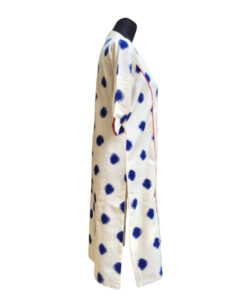 Alternative view of Exclusive Hand Woven Pochampalli Double Ikat Pure Cotton White With Blue Circles Kurti