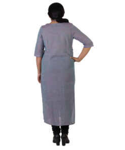 Alternative view of Exclusive Hand Woven Muslin Pure Cotton Two Tone Color Kurti | Shift Dress