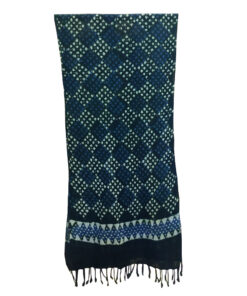 Alternative view of Dabu Hand Block Printed Green Hand Woven Pure Linen Style 9 Stole