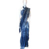 Exclusive Dabu Hand Woven Hand Block Printed Chanderi Cotton Indigo Blue Saree