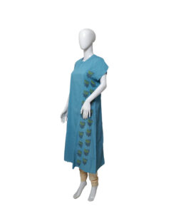 Alternative view of Exclusive Hand Block Printed Pure Cotton Ready To Wear Kurta in Pigment Dyes.